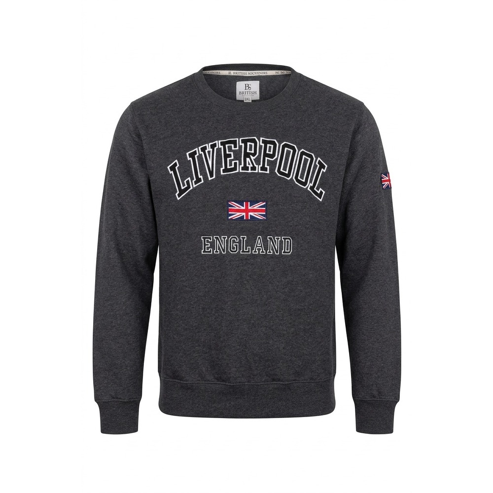 Liverpool England Sweatshirt 2XL British Souvenirs Dark Gray Crewneck Union Jack